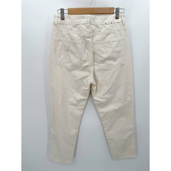Garage Jeans Women Size 7 Cream Denim High Rise Straight Denim Cotton Pockets - Picture 2 of 8